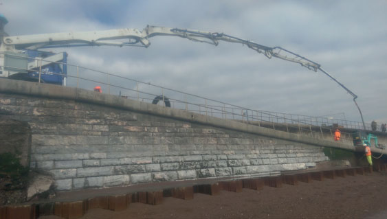Concreting at Teignmouth Sea Wall
