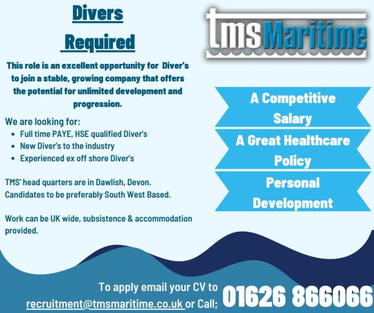 Divers Required Poster For TMS Maritime